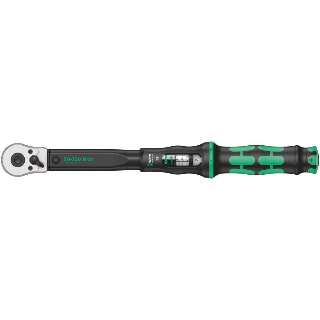 Wera Click-Torque B 2 Torque Wrench With Reversible Ratchet, 20-100 Nm, 3/8-in.x20-100 Nm