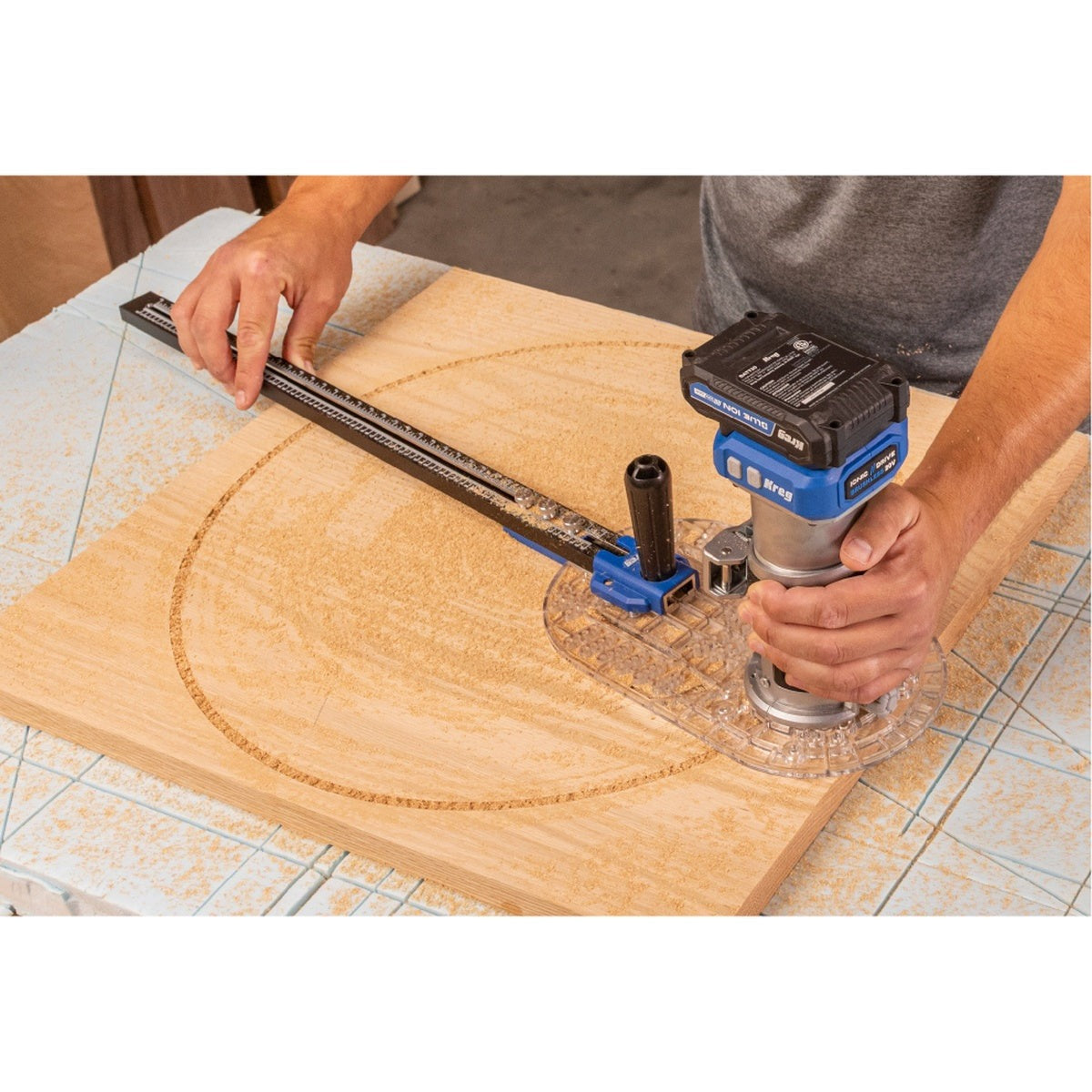 Kreg Trim Router Circle Guide Accessory for 3-1/2-in. to 52-in. Circle Cutting (KRTCG100)
