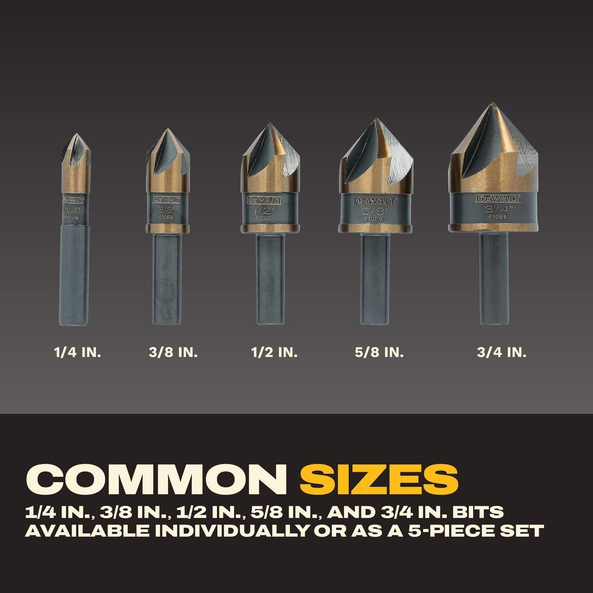 DeWALT DWAMDB5SETCS Metal 5-Piece Countersink Set