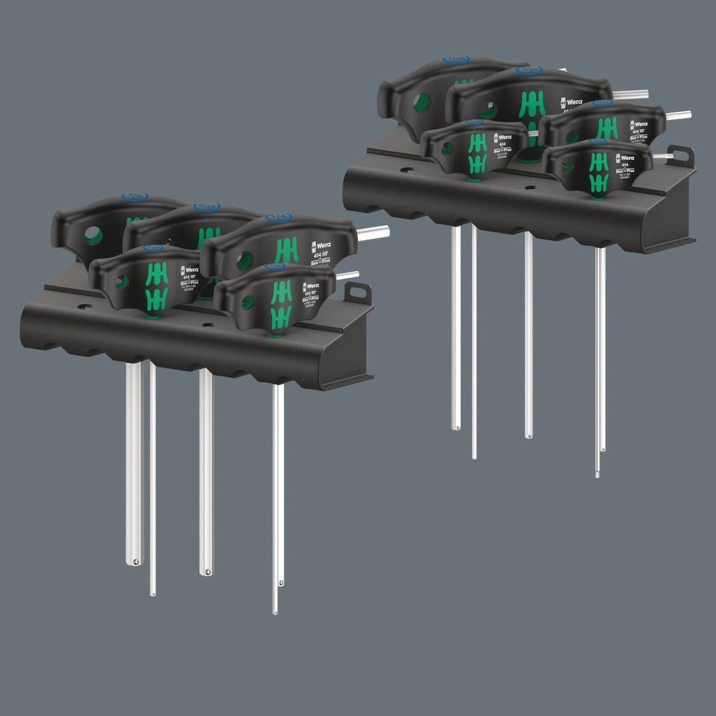 Wera 454/10 Hf Set Imperial 1 Screwdiver Set T-Handle Screwdrivers Hex-Plus With Holding Function, Imperial, 10-Pieces