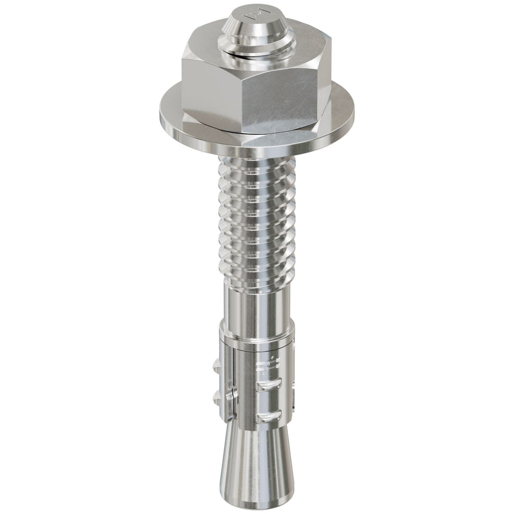 Simpson Strong-Tie STB2-25134S4F100 Strong-Bolt 2, 1/4-in. x 1-3/4-in. Type 304 Stainless-Steel Wedge Anchor, Fully Assembled, 100-Pack
