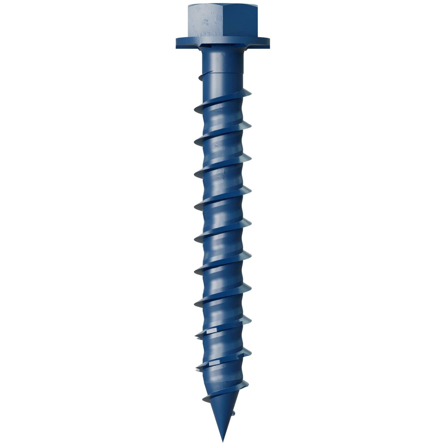 Simpson Strong-Tie TNT25134HC8 Titen Turbo, 1/4-in. x 1-3/4-in. Hex-Head Concrete and Masonry Screw, Blue, 8-Pack