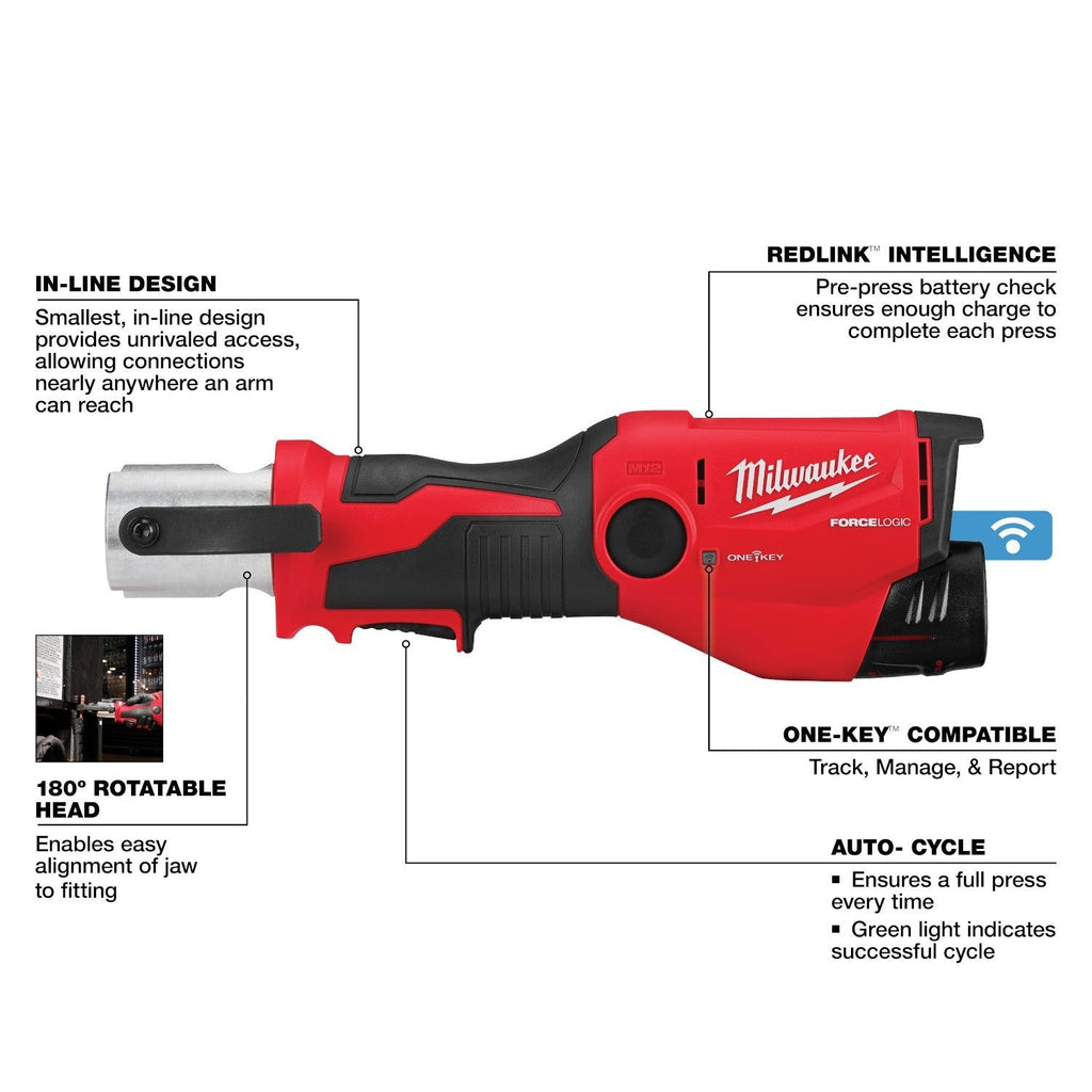 Milwaukee 2573-20 M12 FORCE LOGIC Press Tool Kit w/ ONE-KEY