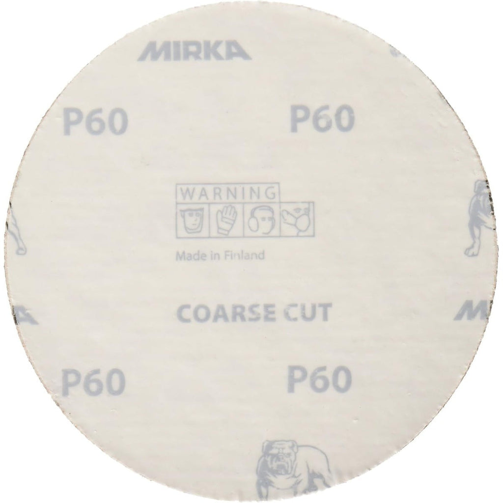 Mirka Coarse Cut 5-in. P60 PSA Sanding Disc for Lacquer, Filler, and Weld Sanding (40-332-060)