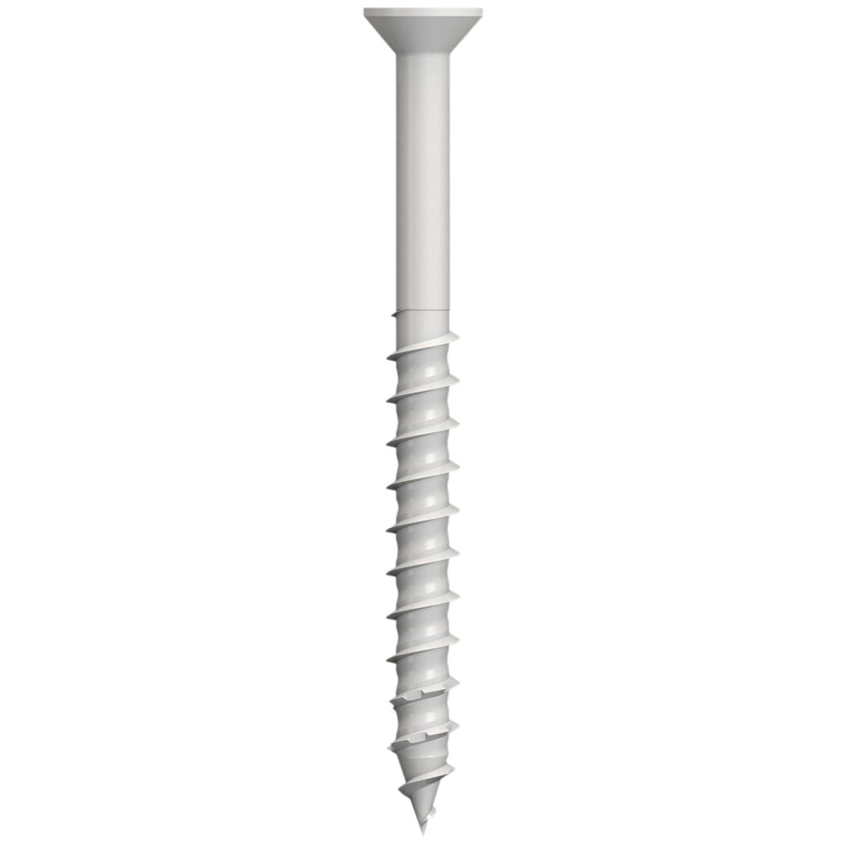Simpson Strong-Tie TNTW25234TTR Titen Turbo, 1/4-in. x 2-3/4-in. 6-Lobe Trim-Head Concrete and Masonry Screw, White, 100-Pack