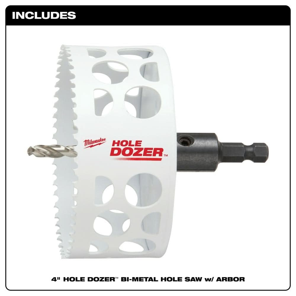 Milwaukee 49-56-9685 4-Inch Hole Dozer Bi-Metal Hole Saw with Arbor
