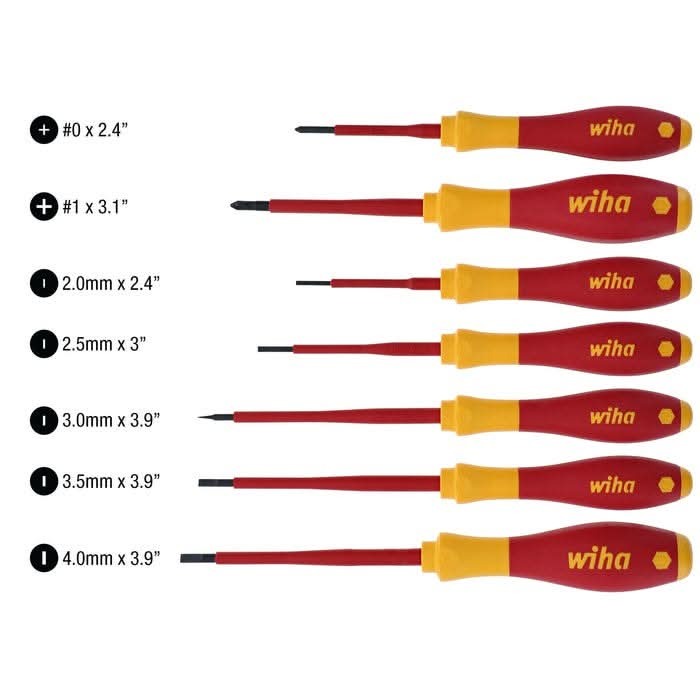 Wiha 32188 7-Piece Insulated SoftFinish Screwdriver Set
