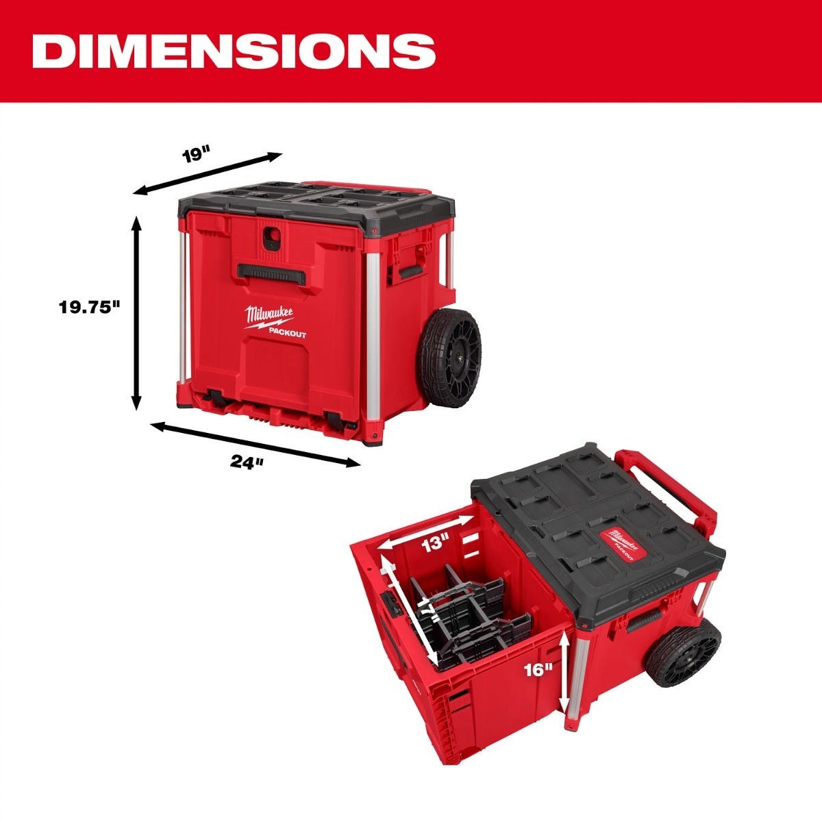 Milwaukee 48-22-8420 PACKOUT Rolling Drawer Tool Box & 48-22-8444 PACKOUT 4-Drawer Tool Box