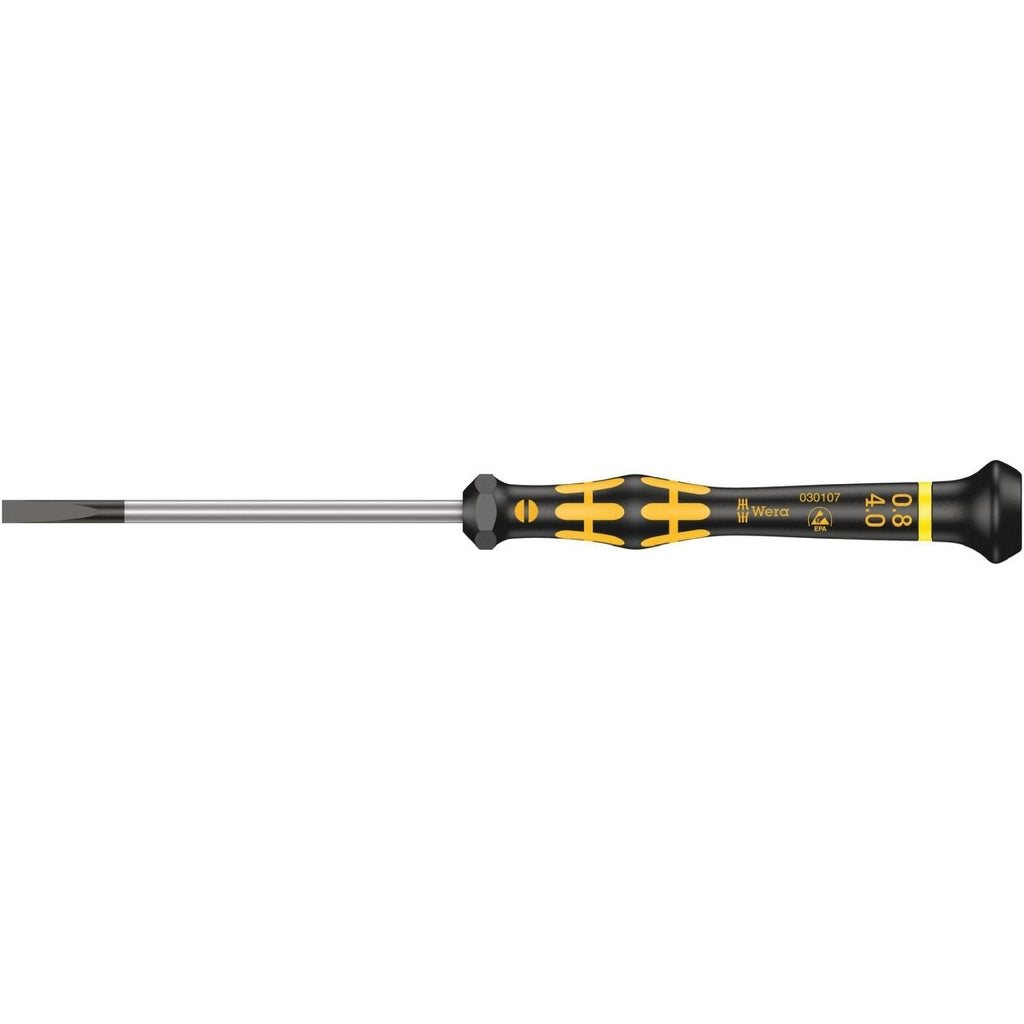 Wera 1578 A Esd Kraftform Micro Screwdriver For Slotted Screws, 0.80x4x80-mm.