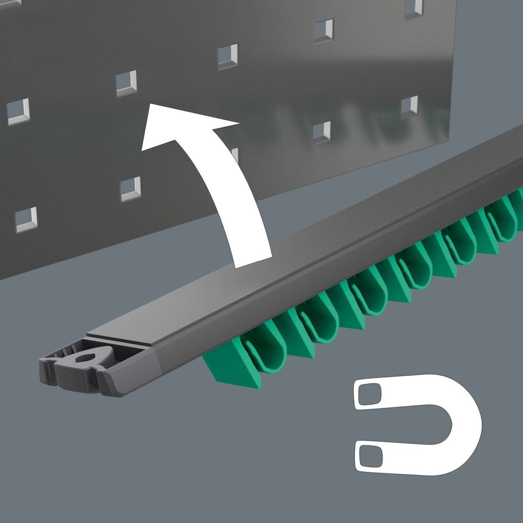 Wera 9610 Joker Magnetic Rail, For Up To 11 Spanners, Empty, 30x370-mm.