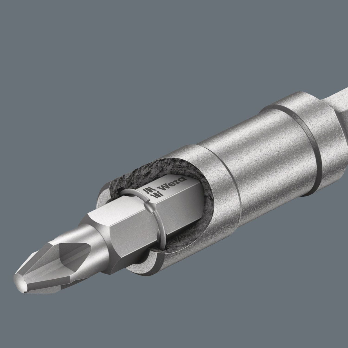 Wera 899/4/1 S Universal Bit Holder With Strong Retaining Ring, 1/4-in.x75-mm.