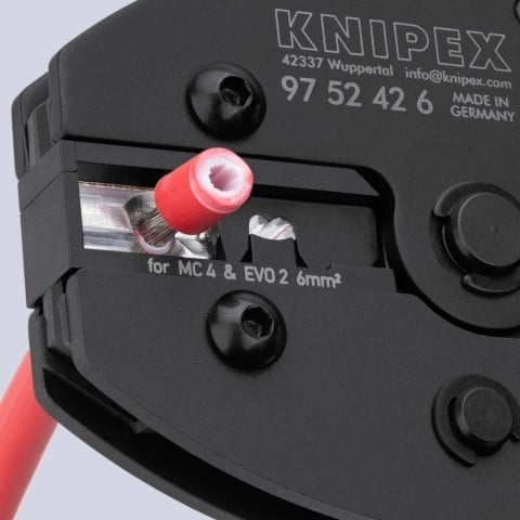 Knipex 8-1/2-in. PreciForce Crimping Pliers for MC4/MC4 Evo 2, 6mm2 (97 52 42 6)
