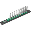 Wera Magnetic Socket Rail A Deep 1 Socket Set, 1/4-in. Drive, 9-Pieces