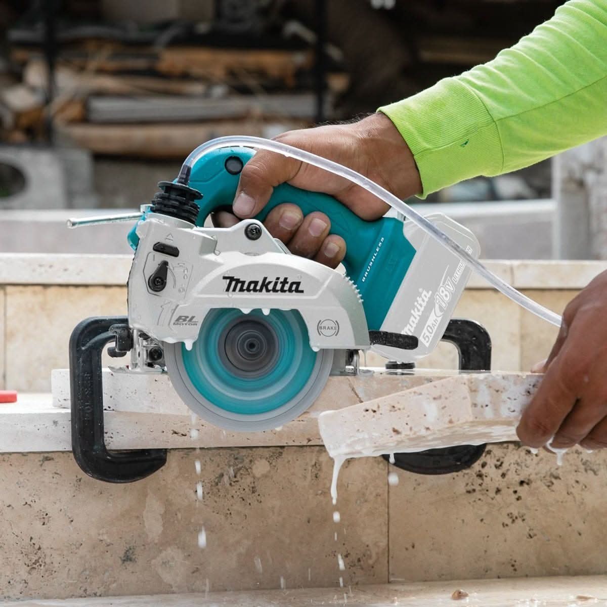Makita XCC01Z 18V LXT Lithium-Ion Brushless Cordless 5" Wet/Dry Masonry Saw, AWS Capable, Tool Only