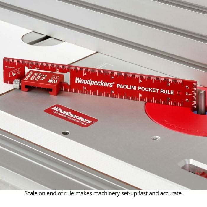 Woodpeckers PPRRI-AI 3-Piece Aluminum Paolini Pocket Rule Set w/ PPR Rack-It, Inch