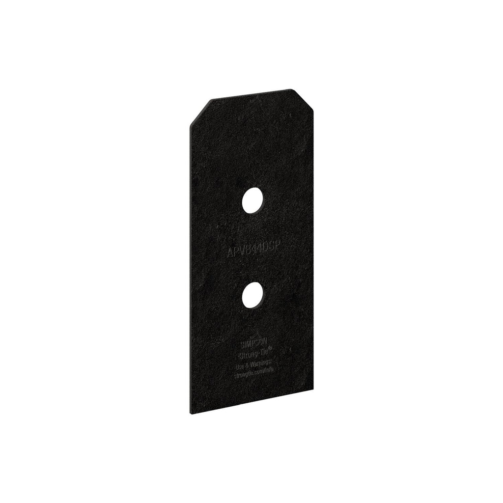 Simpson Strong-Tie APVB44DSP Outdoor Accents Avant Collection ZMAX, Black Post Base Side Plate for 4x, 2-Pack