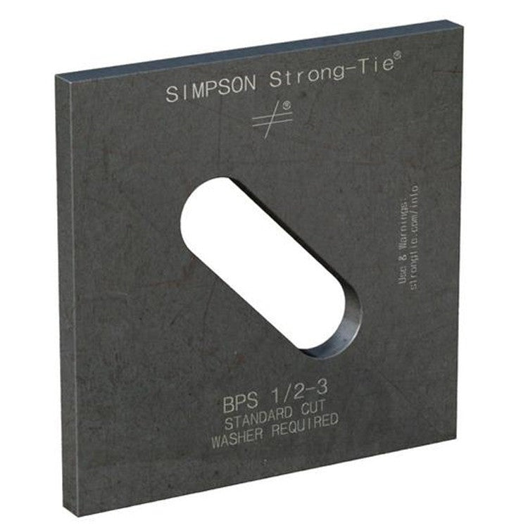 Simpson Strong-Tie BPS 1/2-3 BPS 3-in. x 3-in. Slotted Bearing Plate with 1/2-in. Bolt Dia.