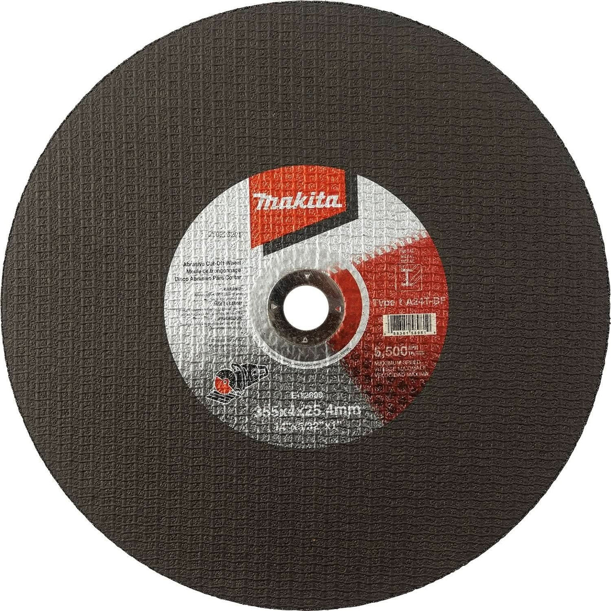 Makita E-12809-5 14" x 5/32" x 1" Abrasive Cut"â€ ̃Off Wheel, 5/pk