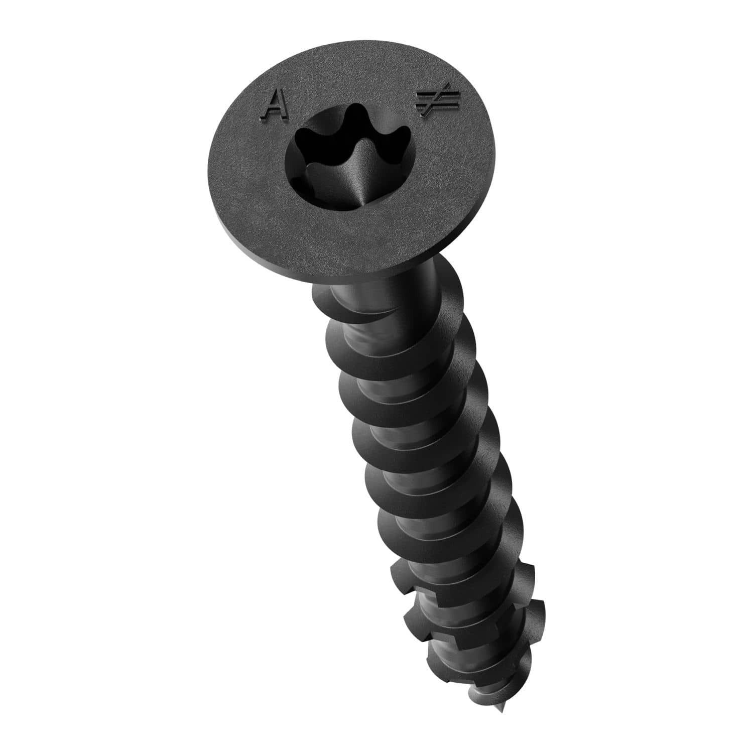 Simpson Strong-Tie TNTBL25134TF Titen Turbo, 1/4-in. x 1-3/4-in. 6-Lobe Flat-Head Concrete and Masonry Screw, Black, 100-Pack