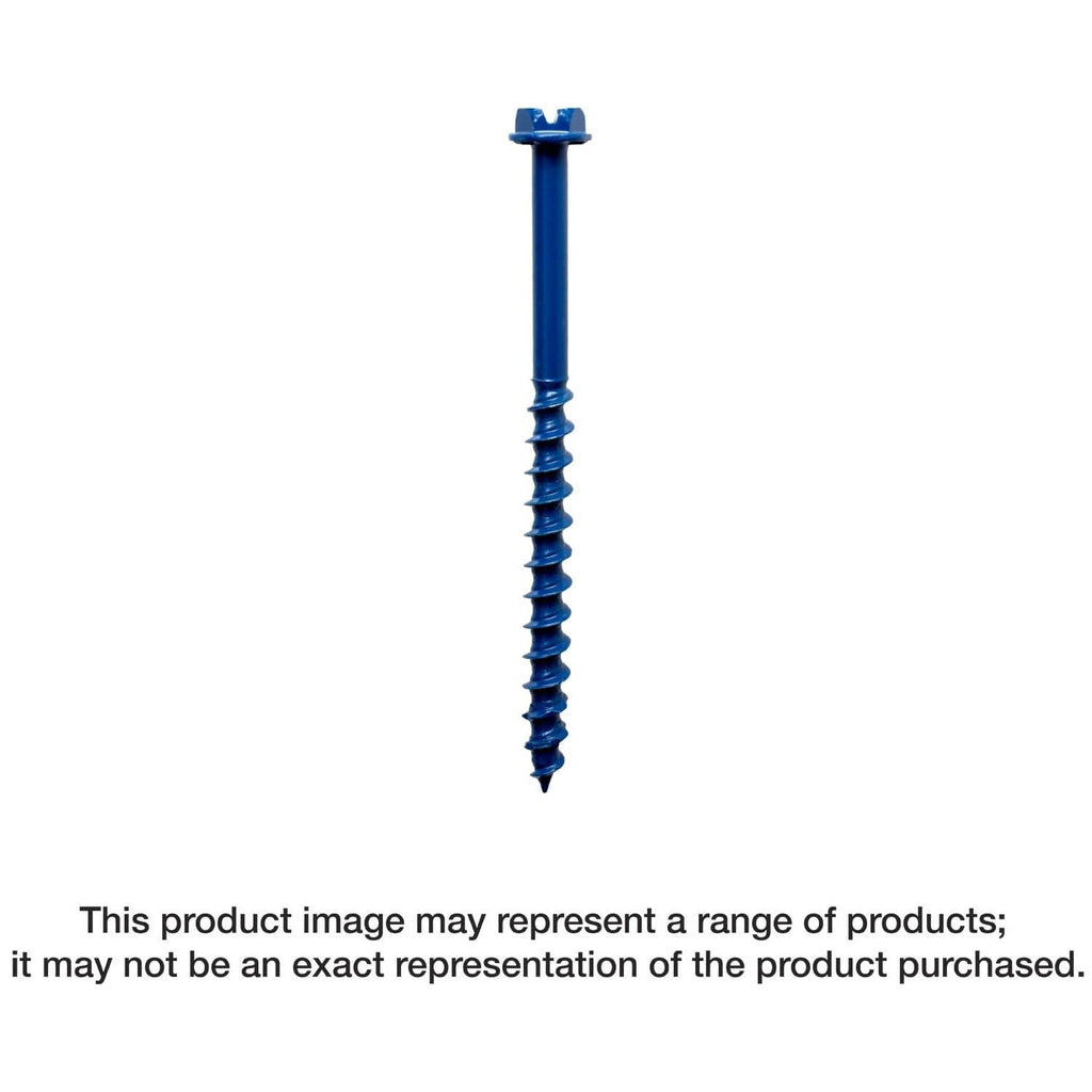 Simpson Strong-Tie TNT18114HC75 Titen Turbo, 3/16-in. x 1-1/4-in. Hex-Head Concrete and Masonry Screw, Blue, 75-Pack