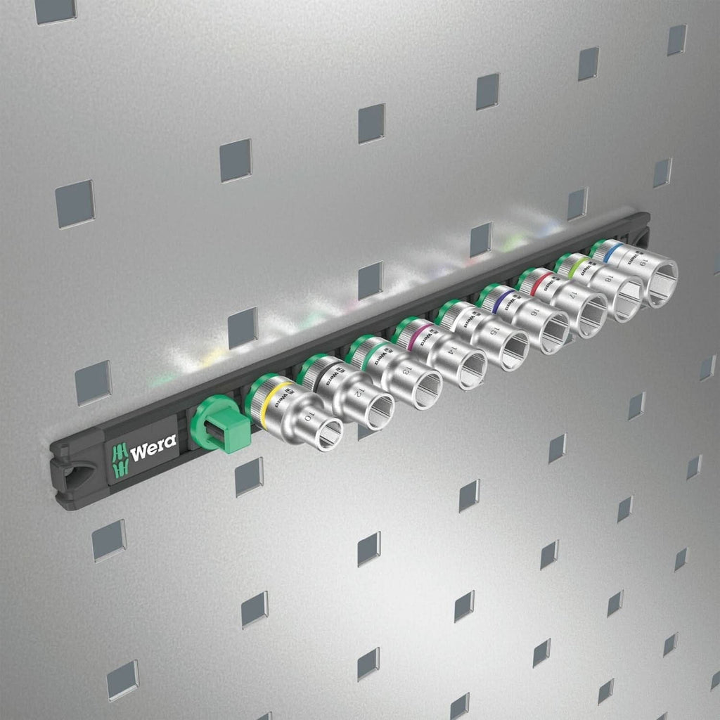 Wera Magnetic Socket Rail C 4 Zyklop Socket Set, 1/2-in. Drive, 9-Pieces