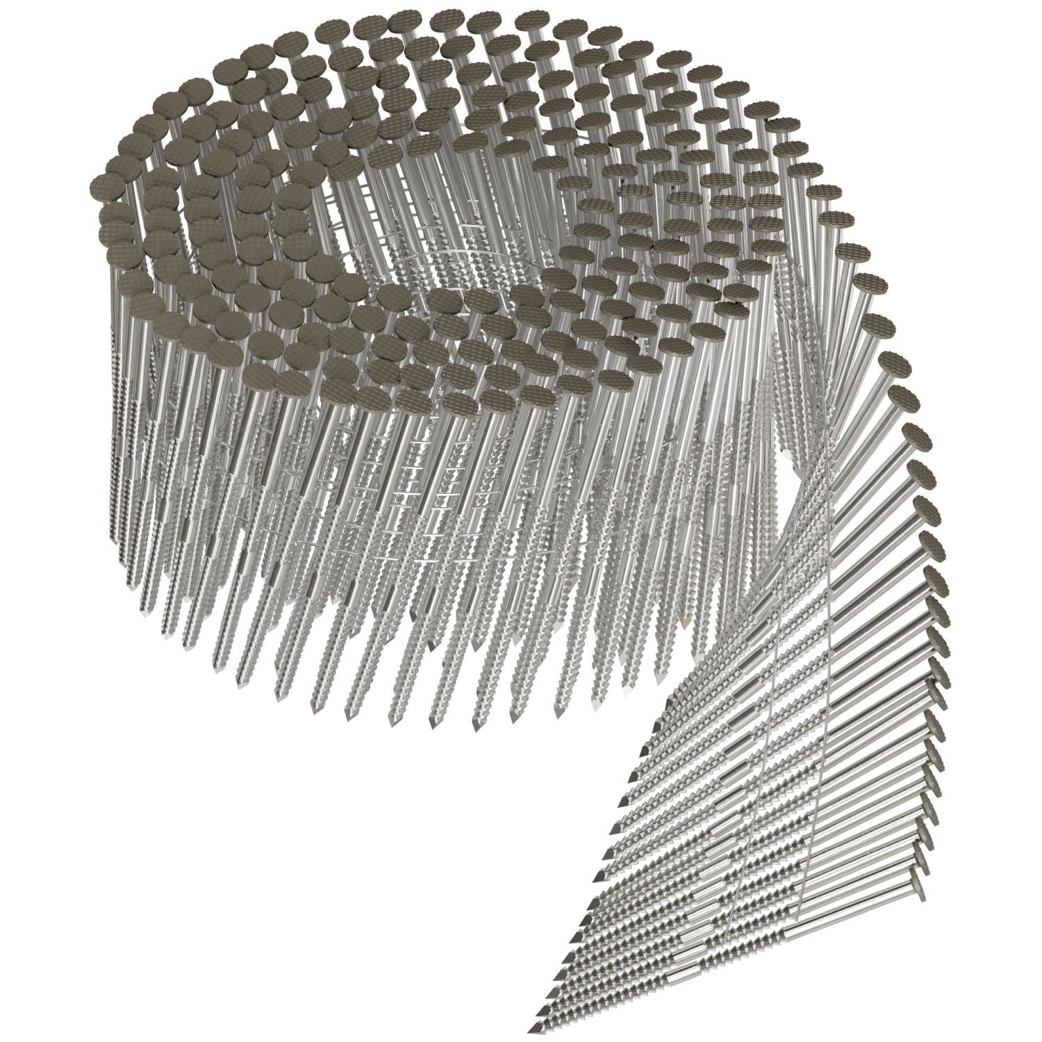 Simpson Strong-Tie S13A250CCG 15° Wire Coil, Painted Full Round Head, Ring-Shank Nail, 2-1/2-in. x .092-in. Type 304, Gray, 3600-Pack