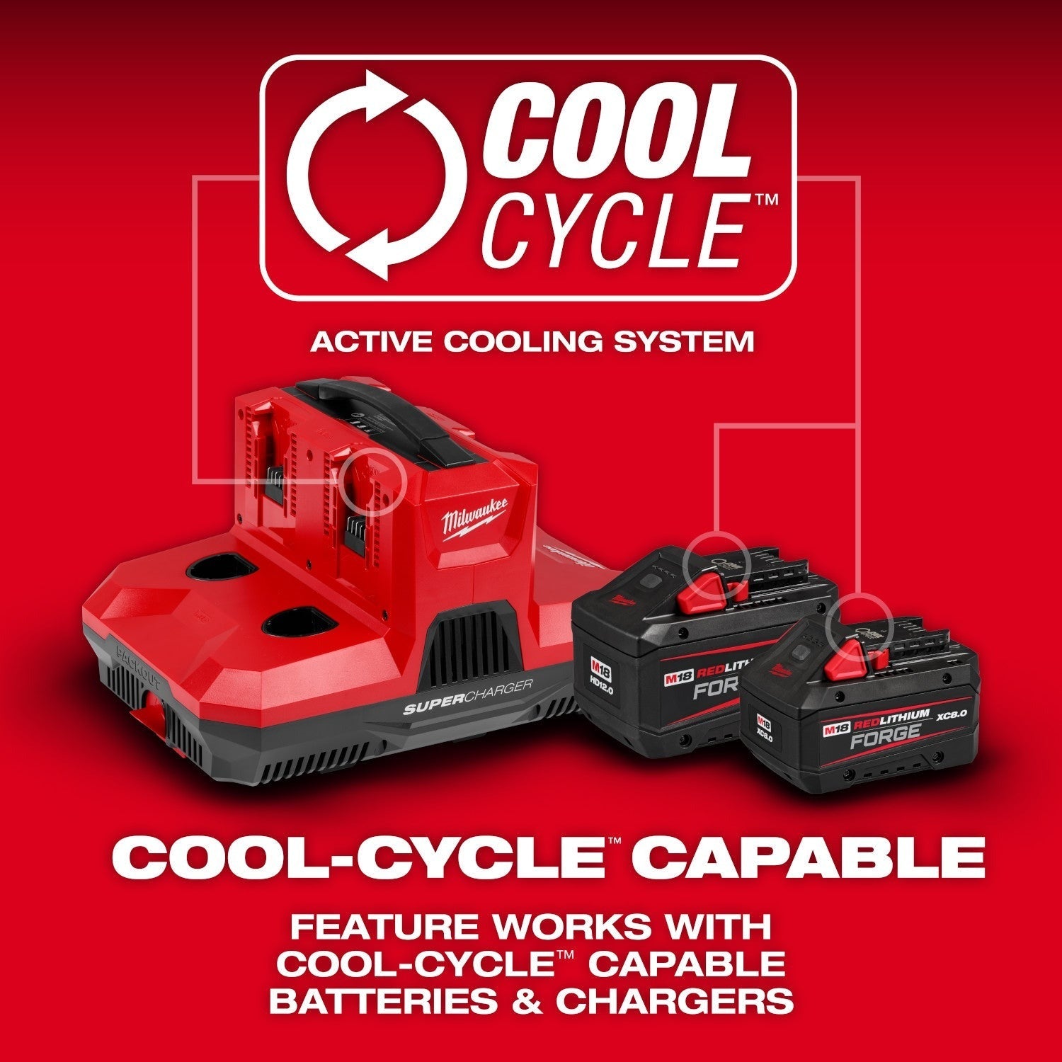 Milwaukee M18 & M12 Four Bay Simultaneous Super Charger w/ PACKOUT Compatibility (48-59-1818)