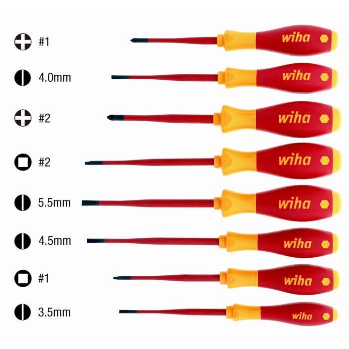 Wiha 32197 8-Piece Insulated Slimline Screwdriver Set