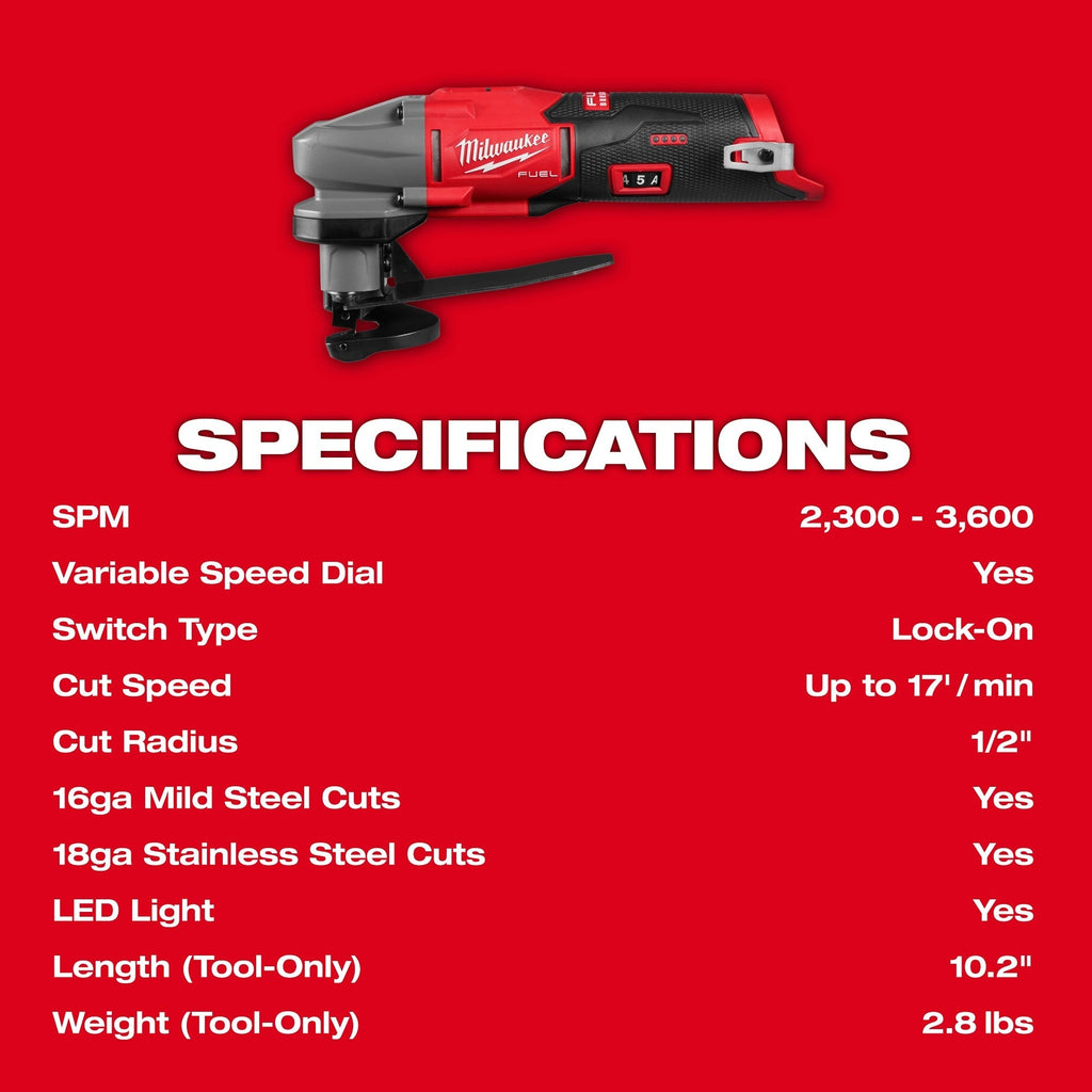 Milwaukee M12 FUEL 16-Gauge Scroll Shear, Tool Only (2487-20)