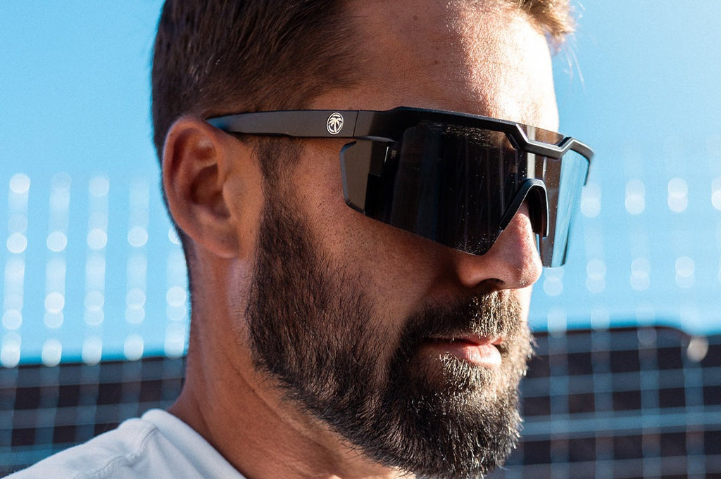 Heat Wave Future Tech Black Frame Anti Fog Black Lens Z87+ Sunglasses
