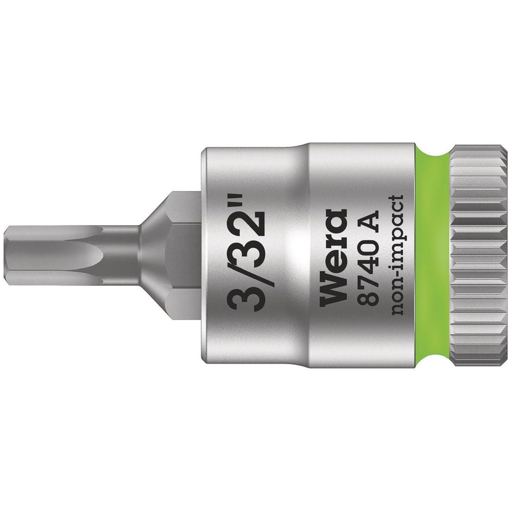 Wera 8740 A Zyklop Bit Socket, 1/4-in. Drive, 3/32-in.x28-mm.