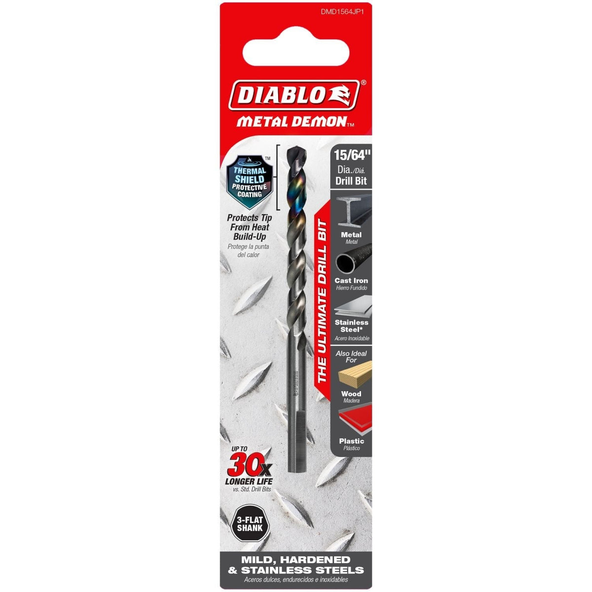 Diablo DMD1564JP1 15/64-in. Metal Demon Drill Bit for Mild, Hardened and Stainless Steels