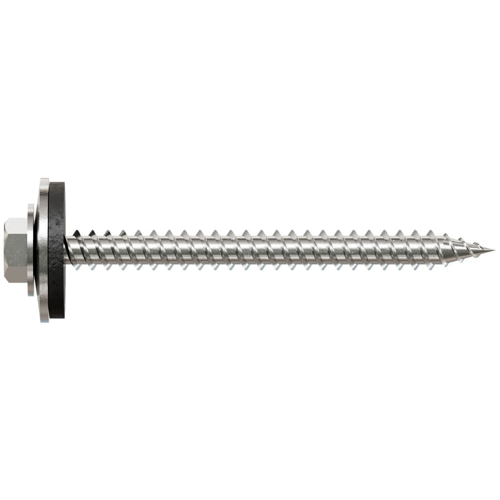 Simpson Strong-Tie T09200HWAC Metal-Panel Screw with EPDM Washer, #9 x 2-in. Hex Head, Type 316, 100-Pack