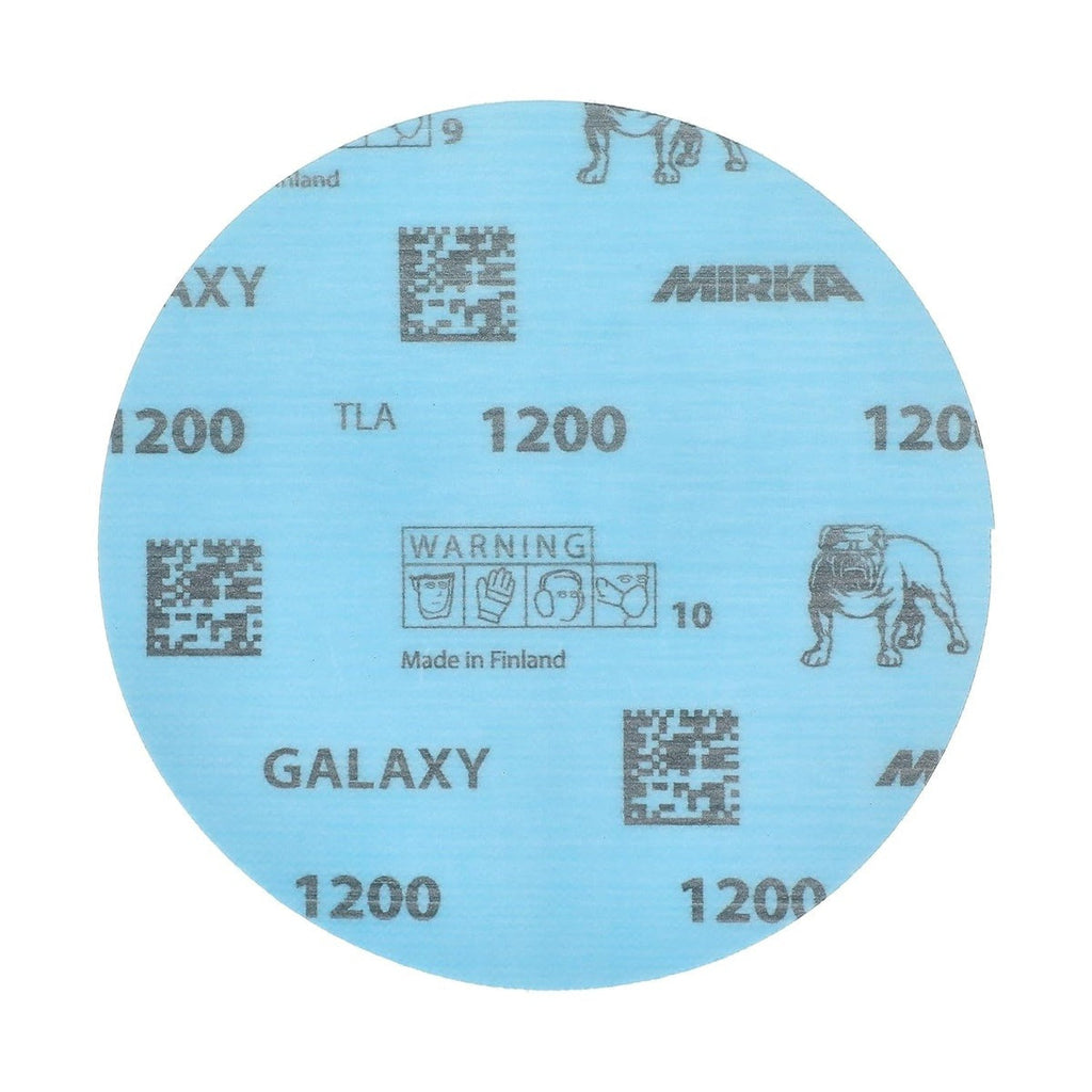 Mirka Galaxy 5-in. 1200 Grit Hook and Loop Sanding Discs, 50-Pack No-Hole Ceramic Abrasive (FY-612-1200)