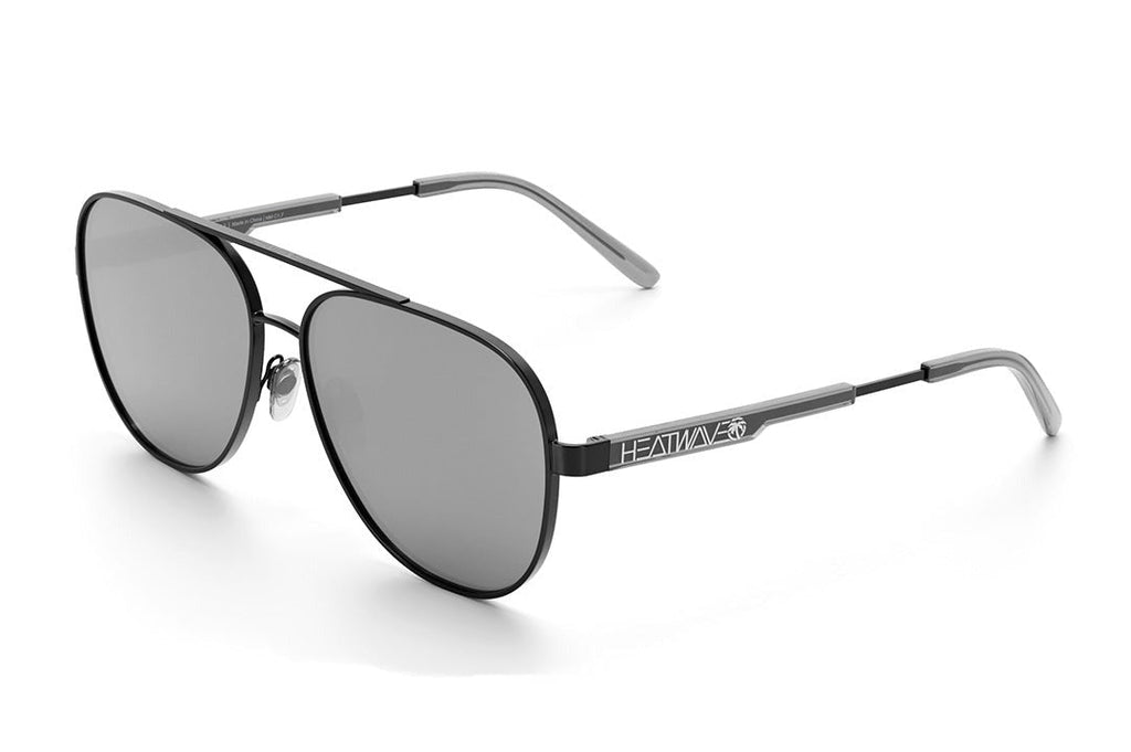 Heat Wave Incline SATIN Black Frame SILVER Lens Sunglasses
