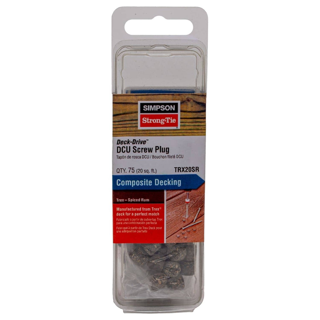 Simpson Strong-Tie TRX20SR Deck-Drive DCU Screw Plug, Trex Spiced Rum, 75-Pack