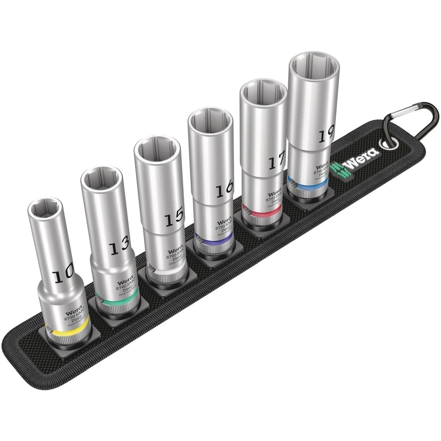 Wera Belt C Deep 1 Socket Set, 1/2-in. Drive, 6-Pieces