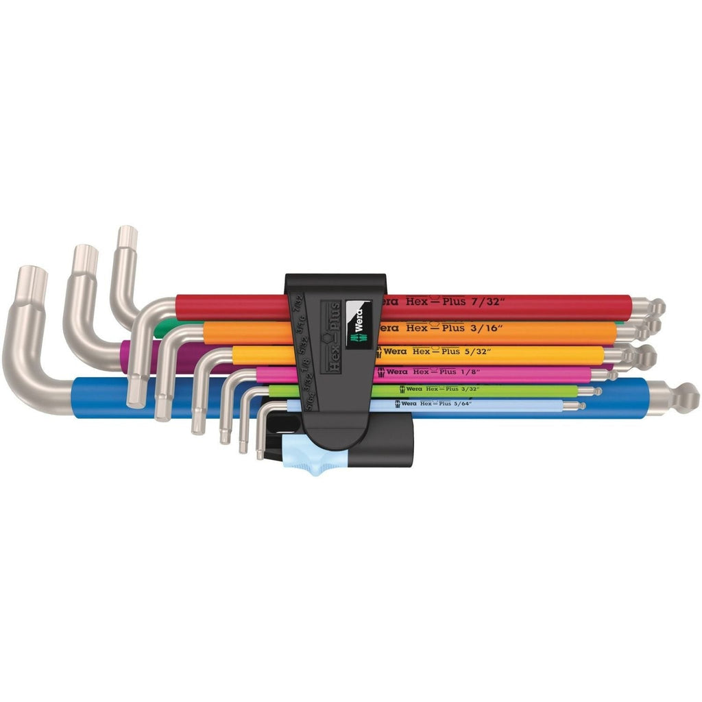 Wera 3950/9 Hex-Plus Multicolour Imperial Stainless 1, Imperial, Stainless Steel, 9-Pieces