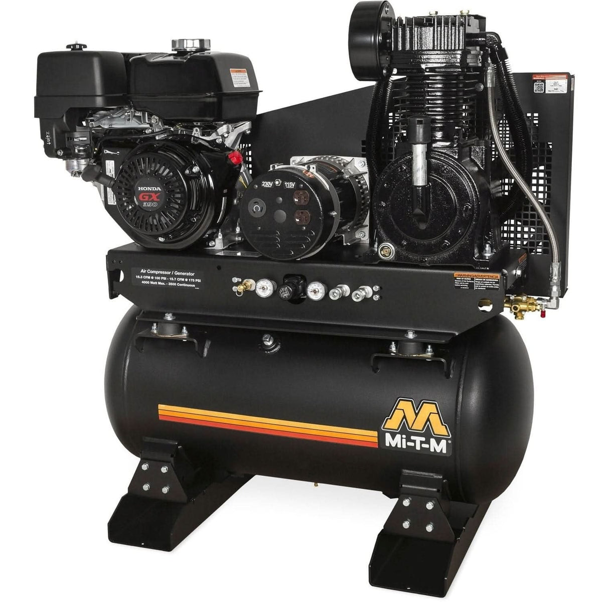 Mi-T-M AG2-SH13-30M 30-Gallon Two Stage Gasoline Air Compressor/Generator Combination