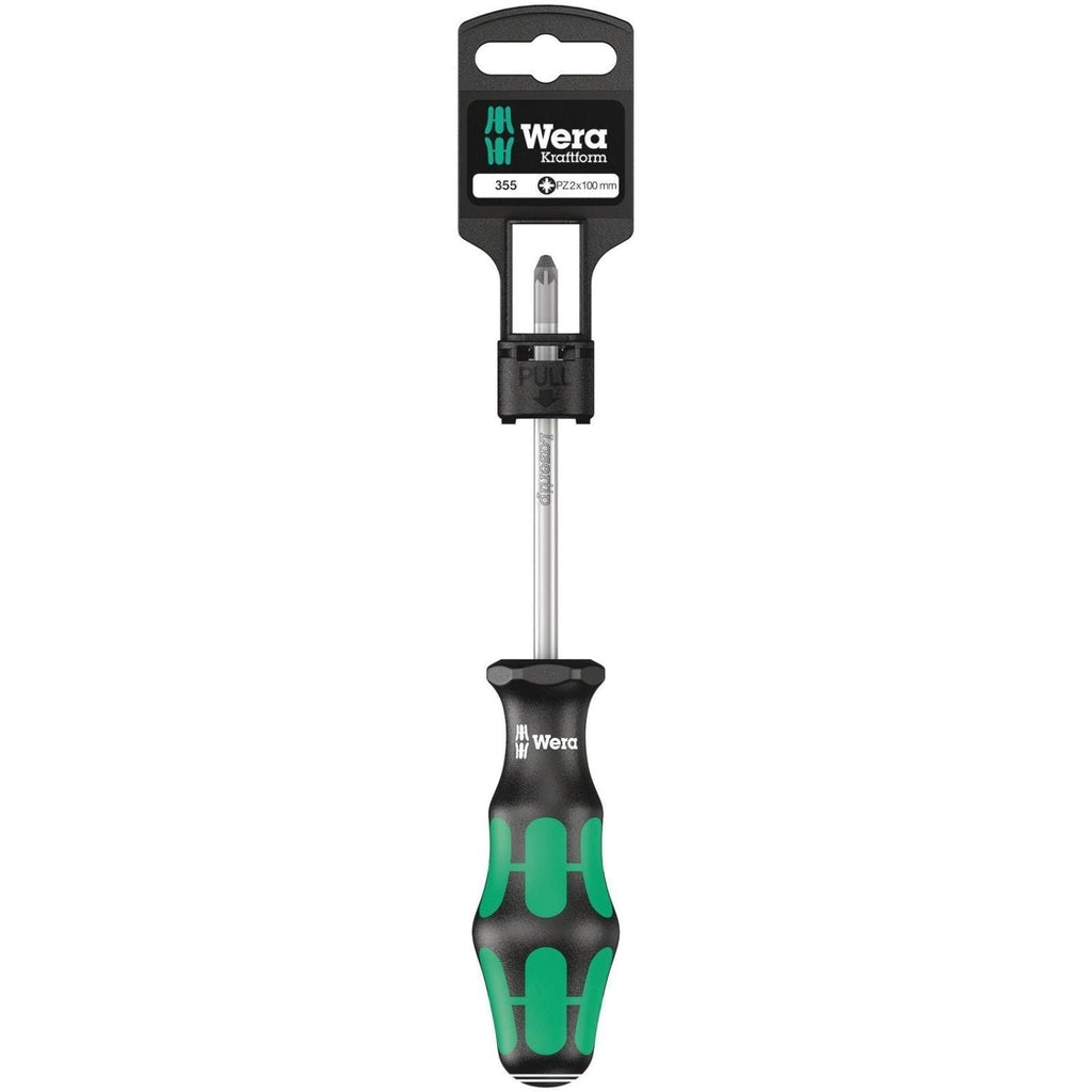Wera 355 Pz SB Screwdriver For Pozidriv Screws, Pz 2x100-mm.