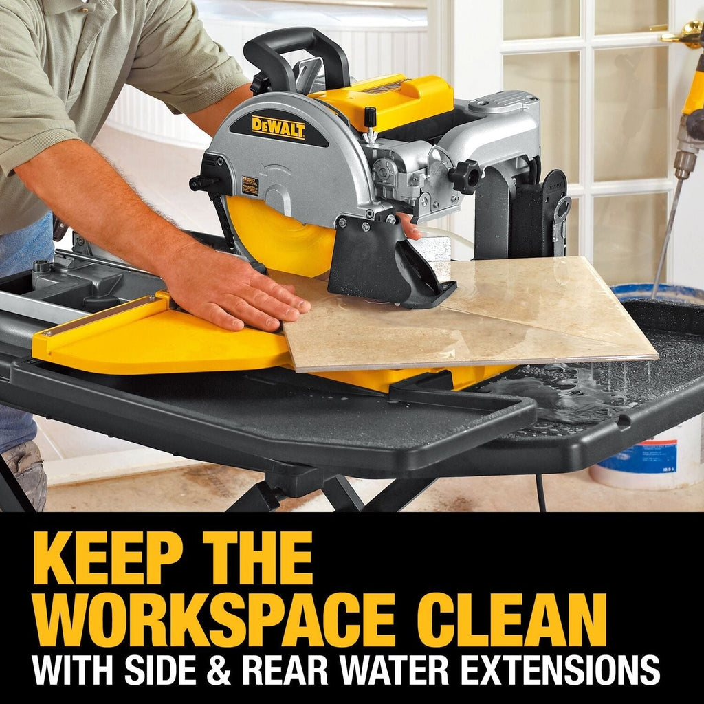 DEWALT 10-in. Corded 1.5 HP Wet Tile Saw with Stand and Blade (D24000S)