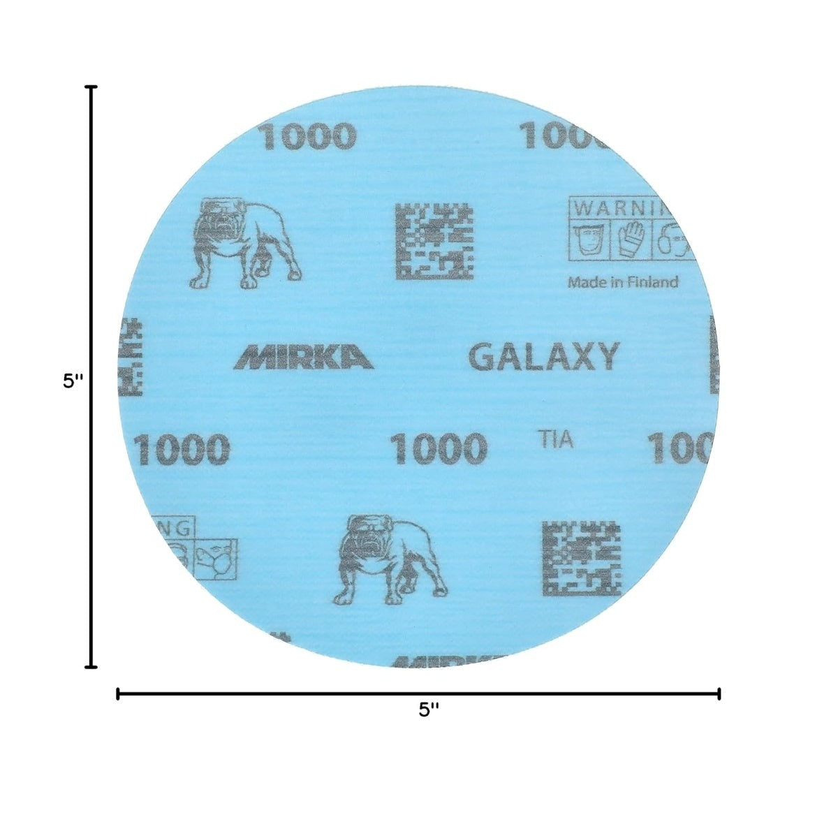 Mirka Galaxy 5-in. 1000 Grit Hook and Loop Sanding Discs, 50-Pack, No-Hole for Random Orbital Sanders (FY-612-1000)