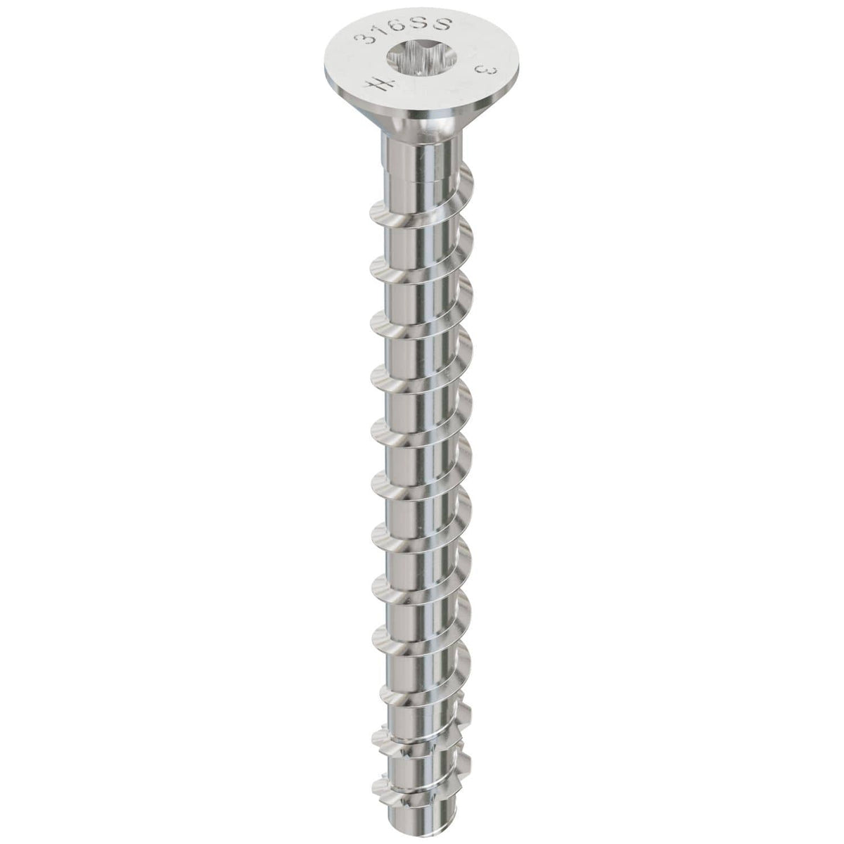 Simpson Strong-Tie THDC25300CS6SS Titen HD 1/4-in. x 3-in. Type 316 SS Countersunk Head Heavy-Duty Screw Anchor, 25-Pack