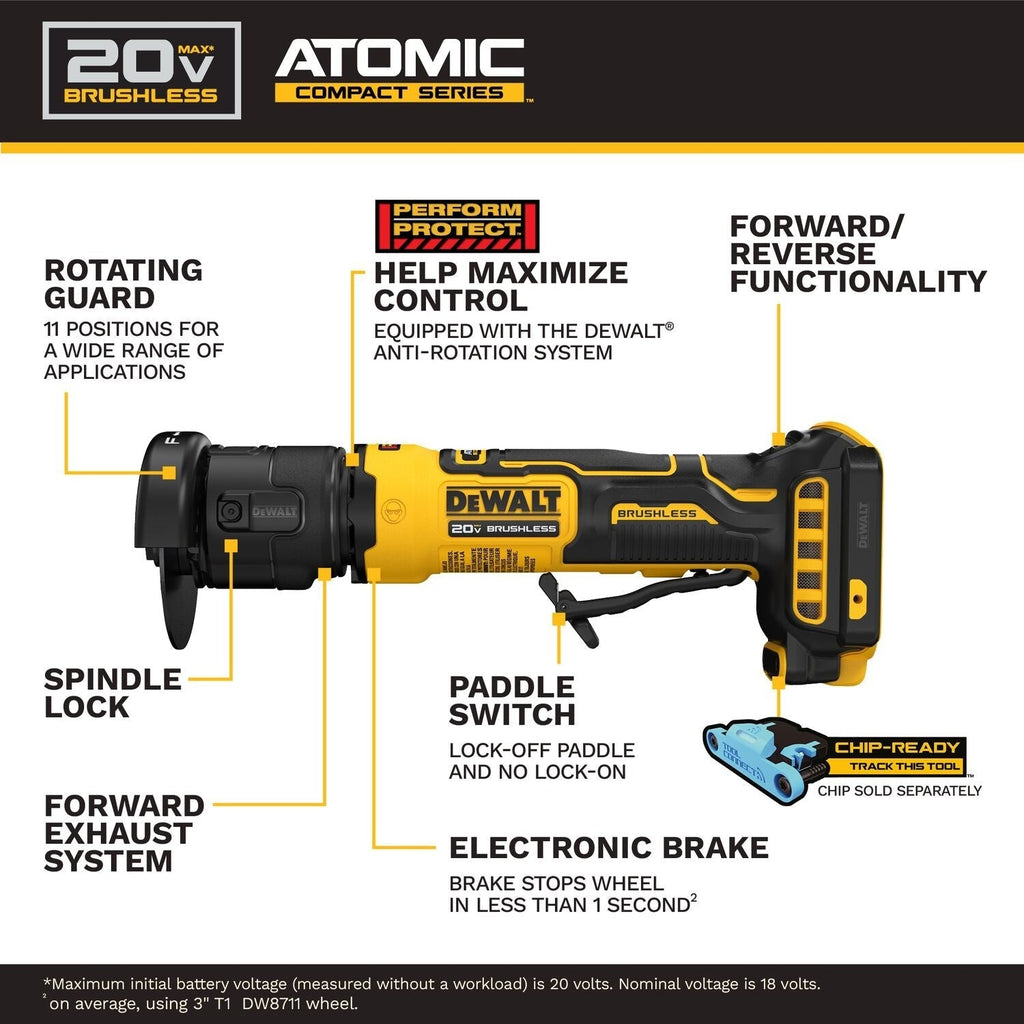 DeWALT DCG430B ATOMIC 20V MAX 3 in. Cut-Off Tool, Tool Only