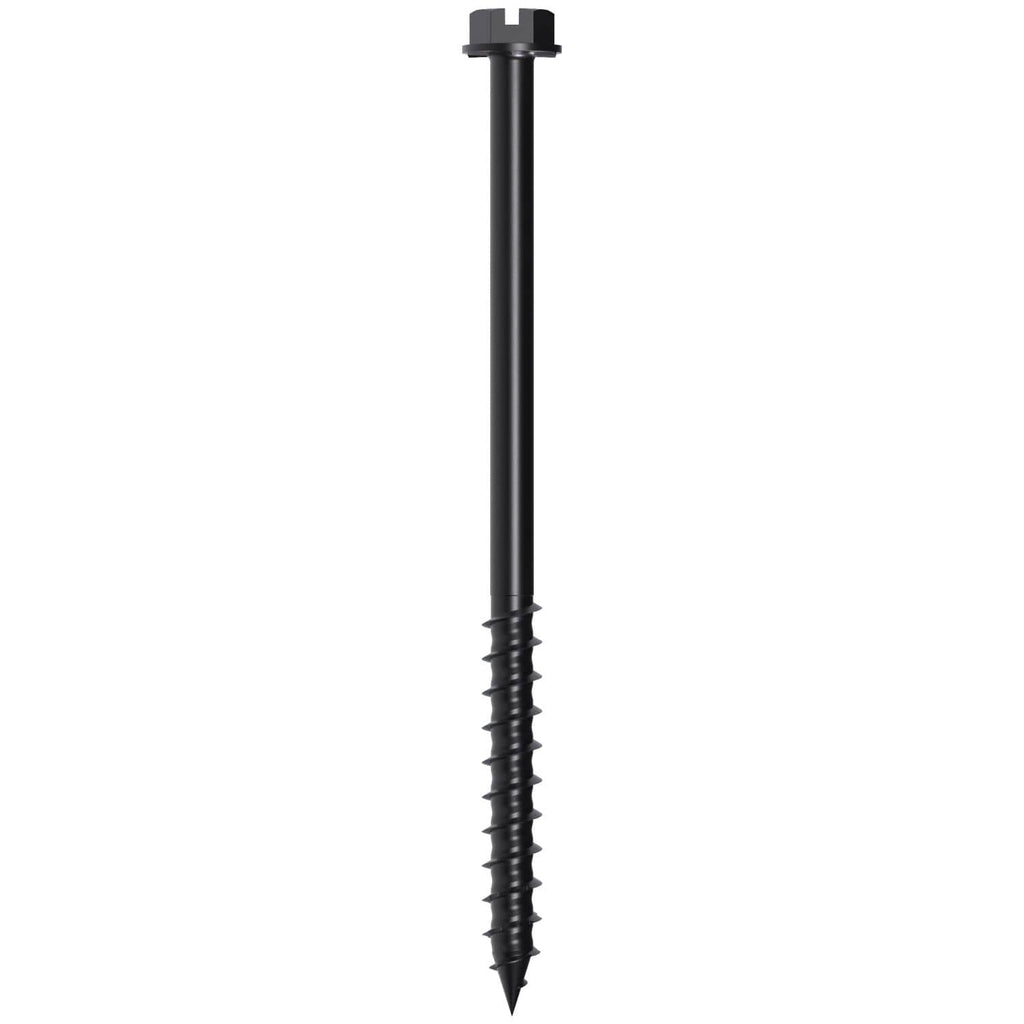 Simpson Strong-Tie TNTBL25400H Titen Turbo, 1/4-in. x 4-in. Hex-Head Concrete and Masonry Screw, Black, 100-Pack