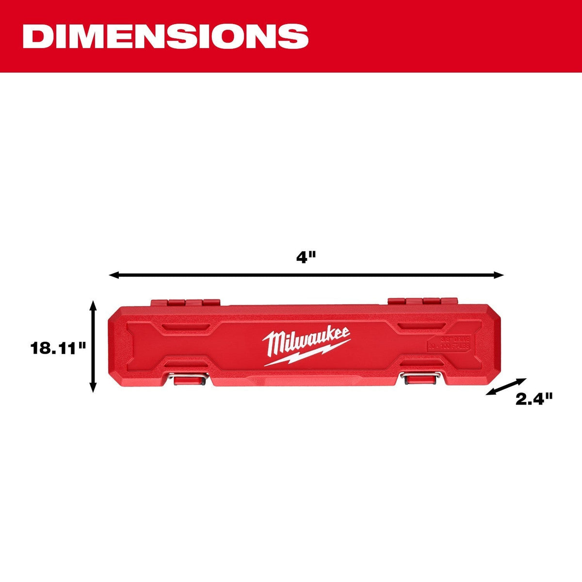Milwaukee 48-22-9202 3/8-in. Drive Click Torque Wrench, 20-100 ft·lb