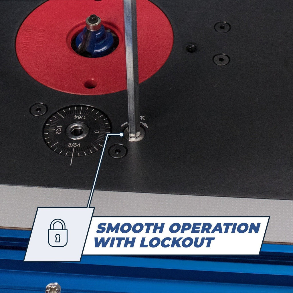 Kreg Precision Router Lift 9-1/4 in. x 11-3/4 in. Router Table Accessory for Above-Table Bit Changes (PRS5000)