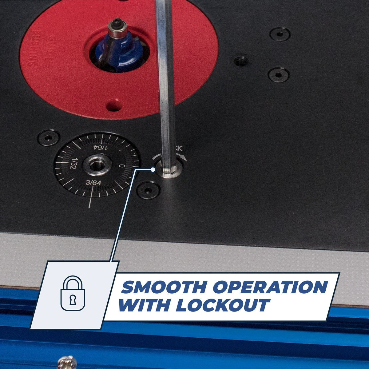 Kreg Precision Router Lift 9-1/4 in. x 11-3/4 in. Router Table Accessory for Above-Table Bit Changes (PRS5000)