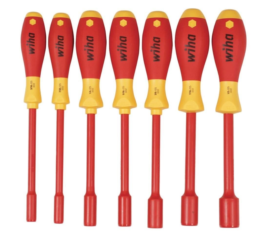 Wiha 32294 Insulated Nut Driver 7 Piece Inch Set