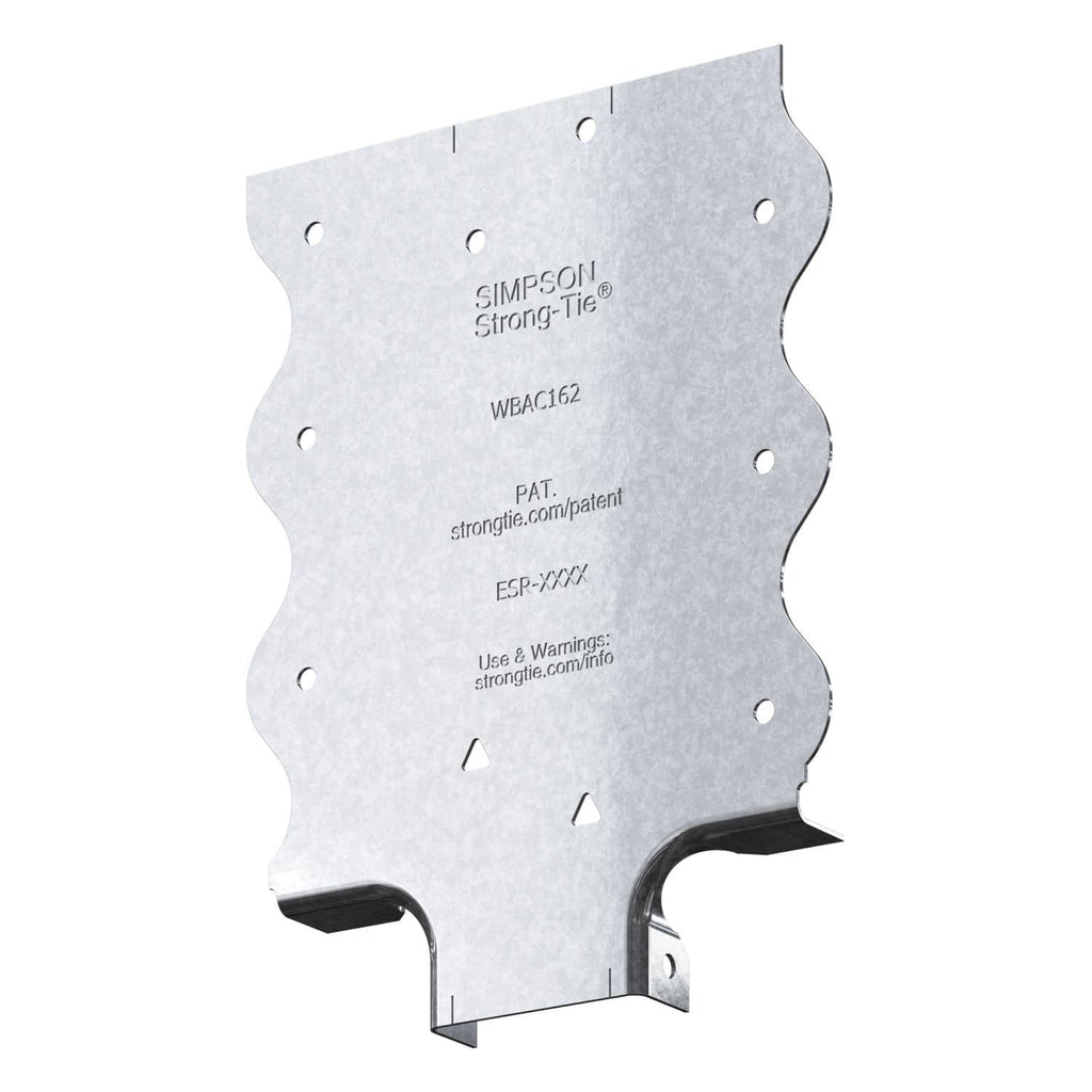 Simpson Strong-Tie WBAC162-R50 WBAC Wood Backing Steel Connector for 1-1/4-in. to 1-5/8-in. Flange, 50-Pack